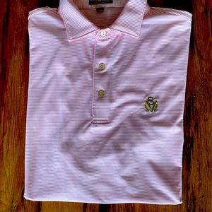 Peter Millar size medium, pink and white striped polo.